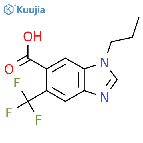 1-propyl-5-(trifluoromethyl)-1H-1,3-benzodiazole-6-carboxylic acid structure