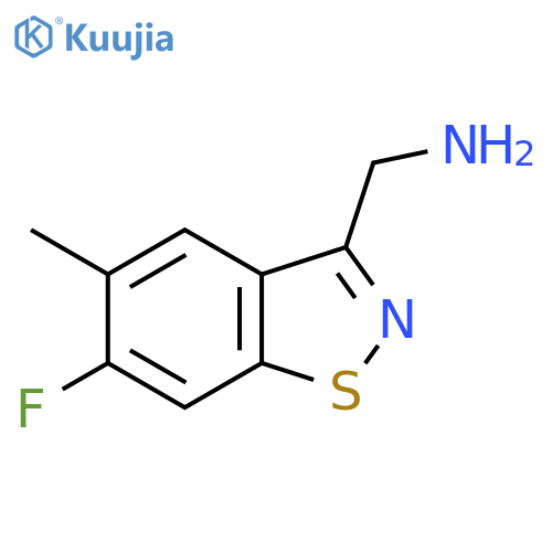 (6-fluoro-5-methyl-1,2-benzothiazol-3-yl)methanamine structure