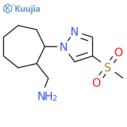 2-(4-methanesulfonyl-1H-pyrazol-1-yl)cycloheptylmethanamine structure