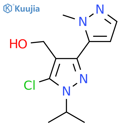 5-chloro-3-(1-methyl-1H-pyrazol-5-yl)-1-(propan-2-yl)-1H-pyrazol-4-ylmethanol structure