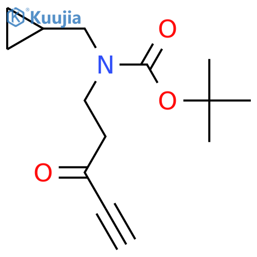 tert-butyl N-(cyclopropylmethyl)-N-(3-oxopent-4-yn-1-yl)carbamate structure