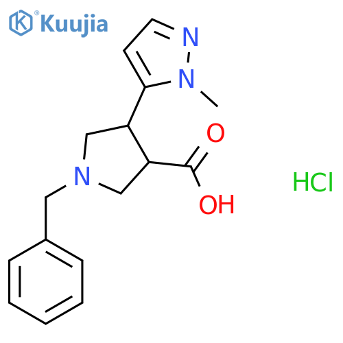 1-benzyl-4-(1-methyl-1H-pyrazol-5-yl)pyrrolidine-3-carboxylic acid hydrochloride structure