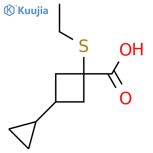 3-cyclopropyl-1-(ethylsulfanyl)cyclobutane-1-carboxylic acid structure