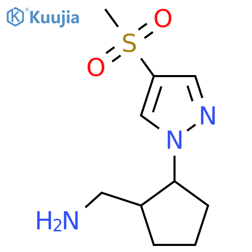 2-(4-methanesulfonyl-1H-pyrazol-1-yl)cyclopentylmethanamine structure
