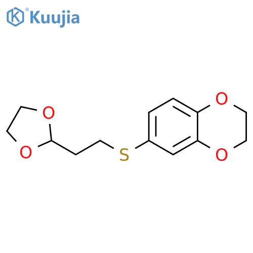 1,4-Benzodioxin, 6-[[2-(1,3-dioxolan-2-yl)ethyl]thio]-2,3-dihydro- structure