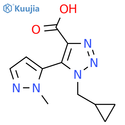 1-(cyclopropylmethyl)-5-(1-methyl-1H-pyrazol-5-yl)-1H-1,2,3-triazole-4-carboxylic acid structure