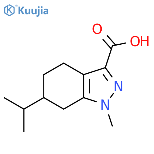 1-methyl-6-(propan-2-yl)-4,5,6,7-tetrahydro-1H-indazole-3-carboxylic acid structure