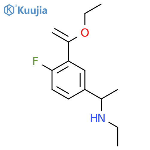 {1-[3-(1-Ethoxyethenyl)-4-fluorophenyl]ethyl}(ethyl)amine structure