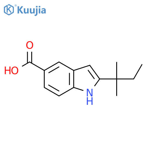 2-(2-methylbutan-2-yl)-1H-indole-5-carboxylic acid structure