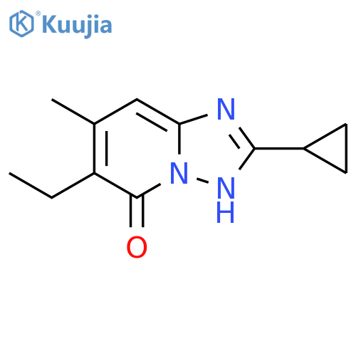 2-cyclopropyl-6-ethyl-7-methyl-1,2,4triazolo1,5-apyridin-5-ol structure