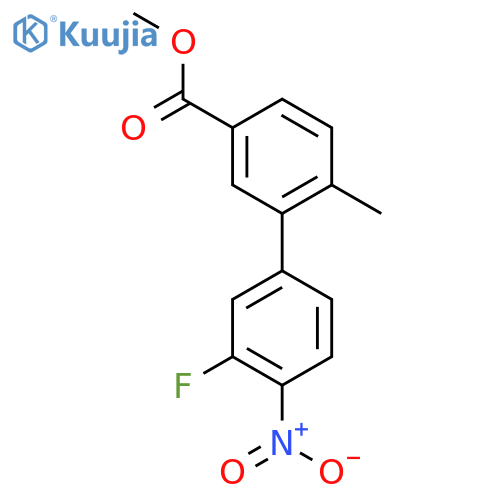 [1,1'-Biphenyl]-3-carboxylic acid, 3'-fluoro-6-methyl-4'-nitro-, methyl ester structure