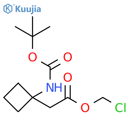 Cyclobutaneacetic acid, 1-[[(1,1-dimethylethoxy)carbonyl]amino]-, chloromethyl ester structure