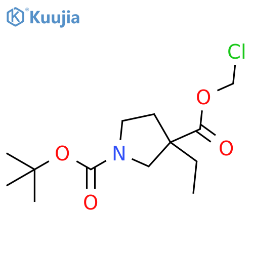 1,3-Pyrrolidinedicarboxylic acid, 3-ethyl-, 3-(chloromethyl) 1-(1,1-dimethylethyl) ester structure