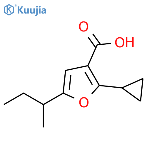 3-Furancarboxylic acid, 2-cyclopropyl-5-(1-methylpropyl)- structure