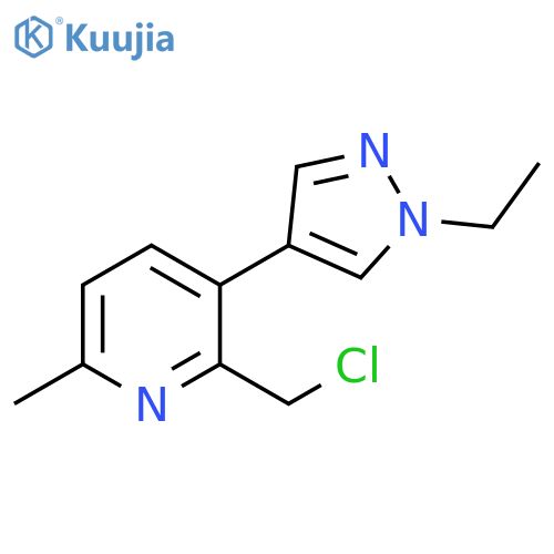 Pyridine, 2-(chloromethyl)-3-(1-ethyl-1H-pyrazol-4-yl)-6-methyl- structure