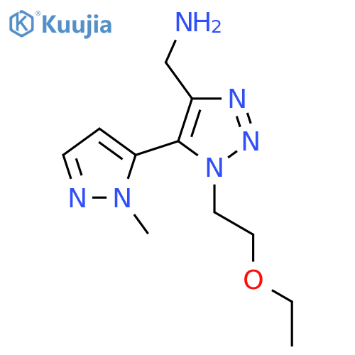 1-(2-ethoxyethyl)-5-(1-methyl-1H-pyrazol-5-yl)-1H-1,2,3-triazol-4-ylmethanamine structure