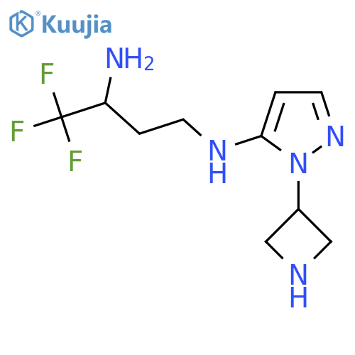 N1-1-(azetidin-3-yl)-1H-pyrazol-5-yl-4,4,4-trifluorobutane-1,3-diamine structure