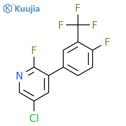 5-chloro-2-fluoro-3-4-fluoro-3-(trifluoromethyl)phenylpyridine structure