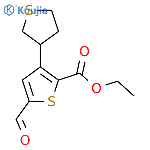 Ethyl 5-formyl-3-(thiolan-3-yl)thiophene-2-carboxylate structure