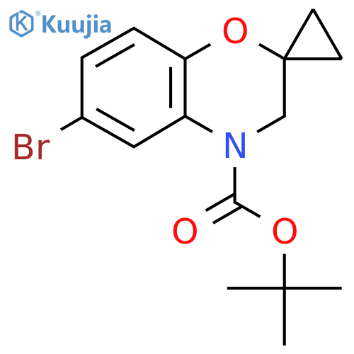 tert-butyl 6-bromo-3,4-dihydrospiro1,4-benzoxazine-2,1'-cyclopropane-4-carboxylate structure