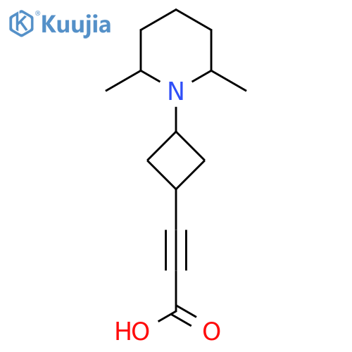 3-[3-(2,6-Dimethylpiperidin-1-yl)cyclobutyl]prop-2-ynoic acid structure