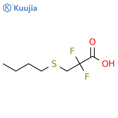 3-Butylsulfanyl-2,2-difluoropropanoic acid structure