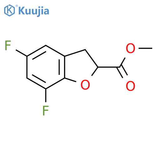 2-Benzofurancarboxylic acid, 5,7-difluoro-2,3-dihydro-, methyl ester structure