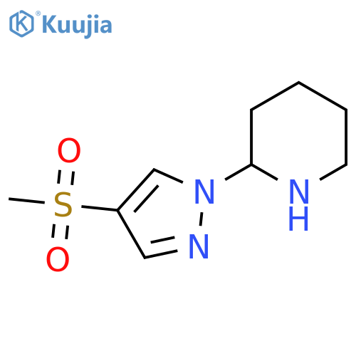 2-(4-methanesulfonyl-1H-pyrazol-1-yl)piperidine structure