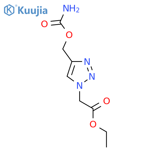 ethyl 2-{4-[(carbamoyloxy)methyl]-1H-1,2,3-triazol-1-yl}acetate structure
