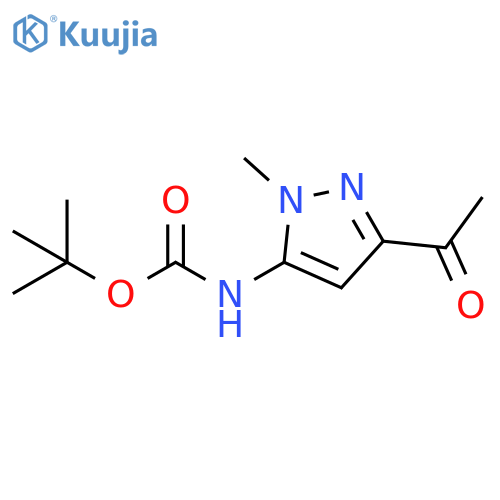 Carbamic acid, N-(3-acetyl-1-methyl-1H-pyrazol-5-yl)-, 1,1-dimethylethyl ester structure