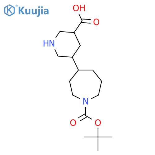 5-{1-[(Tert-butoxy)carbonyl]azepan-4-yl}piperidine-3-carboxylic acid structure