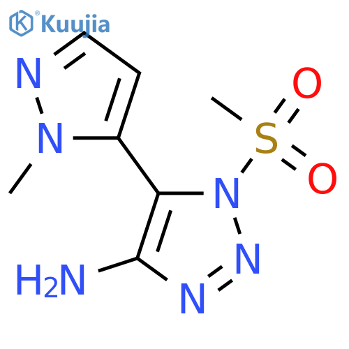 1-methanesulfonyl-5-(1-methyl-1H-pyrazol-5-yl)-1H-1,2,3-triazol-4-amine structure