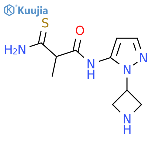 N-1-(azetidin-3-yl)-1H-pyrazol-5-yl-2-carbamothioyl-2-methylacetamide structure