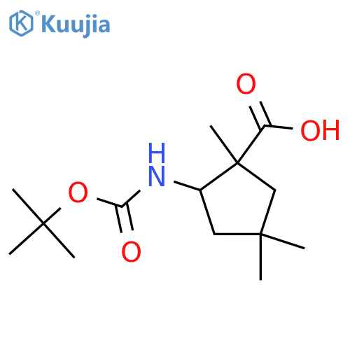 2-{[(Tert-butoxy)carbonyl]amino}-1,4,4-trimethylcyclopentane-1-carboxylic acid structure