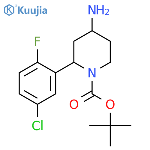 Tert-butyl 4-amino-2-(5-chloro-2-fluorophenyl)piperidine-1-carboxylate structure