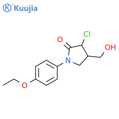 2-Pyrrolidinone, 3-chloro-1-(4-ethoxyphenyl)-4-(hydroxymethyl)- structure