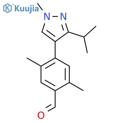 2,5-dimethyl-4-[1-methyl-3-(propan-2-yl)-1H-pyrazol-4-yl]benzaldehyde structure