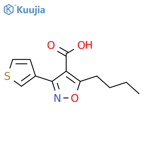 5-Butyl-3-(thiophen-3-yl)-1,2-oxazole-4-carboxylic acid structure