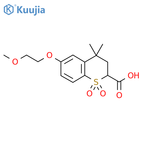 6-(2-methoxyethoxy)-4,4-dimethyl-1,1-dioxo-3,4-dihydro-2H-1lambda6-benzothiopyran-2-carboxylic acid structure