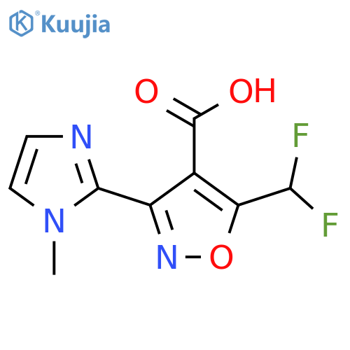 5-(difluoromethyl)-3-(1-methyl-1H-imidazol-2-yl)-1,2-oxazole-4-carboxylic acid structure