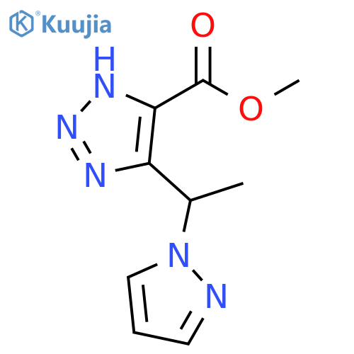 1H-1,2,3-Triazole-5-carboxylic acid, 4-[1-(1H-pyrazol-1-yl)ethyl]-, methyl ester structure