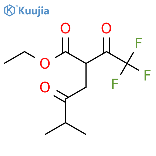 Ethyl 5-methyl-4-oxo-2-(trifluoroacetyl)hexanoate structure