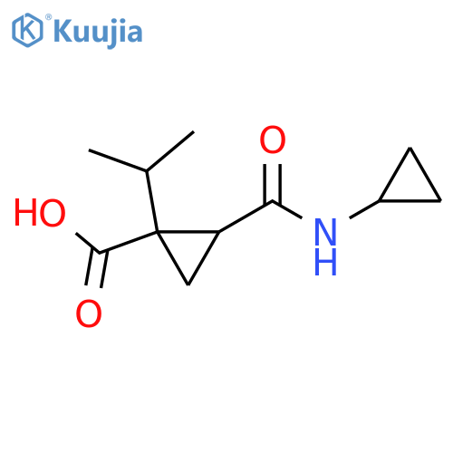 2-(Cyclopropylcarbamoyl)-1-(propan-2-yl)cyclopropane-1-carboxylic acid structure