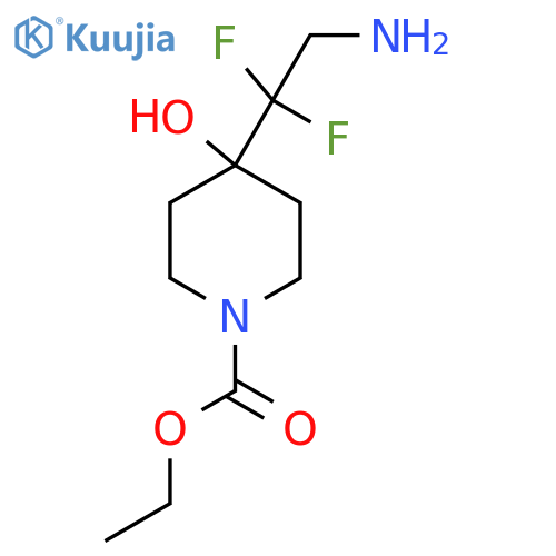 Ethyl 4-(2-amino-1,1-difluoroethyl)-4-hydroxypiperidine-1-carboxylate structure