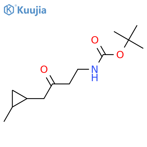 tert-butyl N-[4-(2-methylcyclopropyl)-3-oxobutyl]carbamate structure