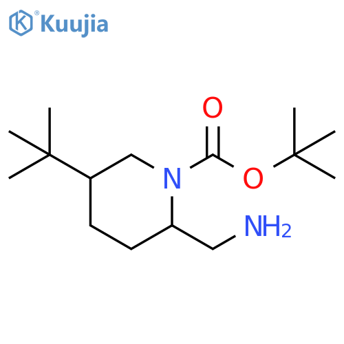 1-Piperidinecarboxylic acid, 2-(aminomethyl)-5-(1,1-dimethylethyl)-, 1,1-dimethylethyl ester structure