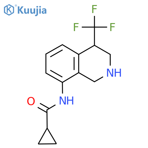 N-[4-(trifluoromethyl)-1,2,3,4-tetrahydroisoquinolin-8-yl]cyclopropanecarboxamide structure