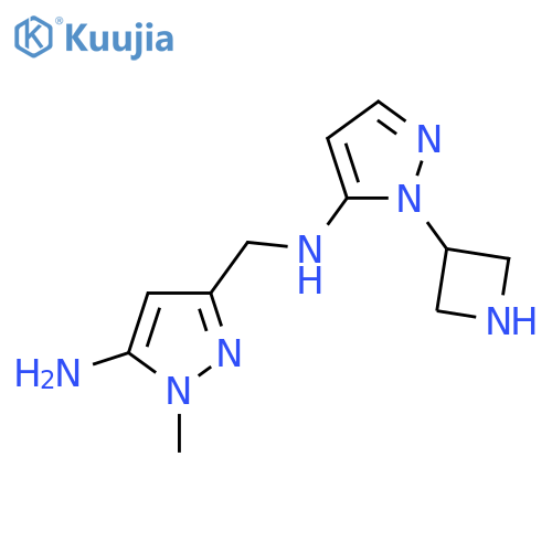 3-({1-(azetidin-3-yl)-1H-pyrazol-5-ylamino}methyl)-1-methyl-1H-pyrazol-5-amine structure