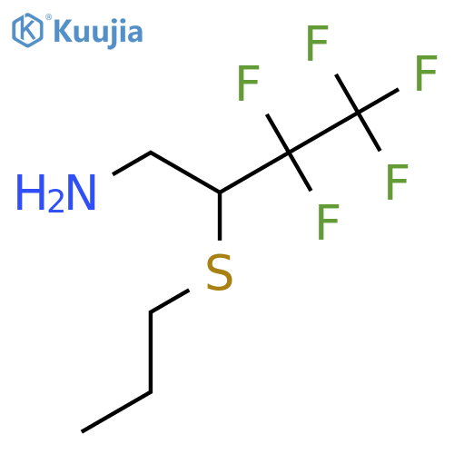 3,3,4,4,4-Pentafluoro-2-propylsulfanylbutan-1-amine structure