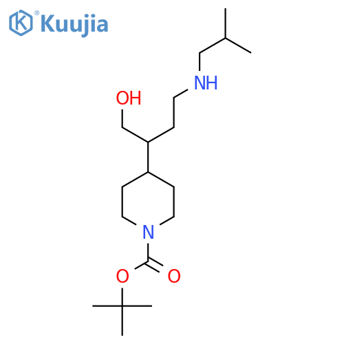 Tert-butyl 4-{1-hydroxy-4-[(2-methylpropyl)amino]butan-2-yl}piperidine-1-carboxylate structure